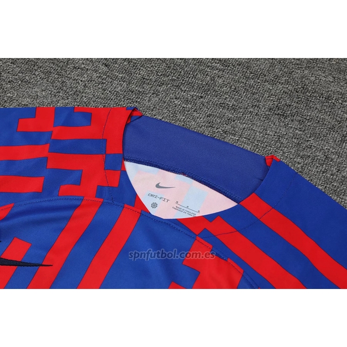 Chandal del Barcelona Manga Corta 2022-2023 Rojo y Azul - Pantalon Corto